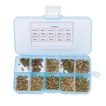 1000Pcs/set Tubular Rivets M0.9 M1.3 M1.5 M1.7 Mix Circuit Board PCB Nails Copper Hollow Rivet Nuts Kit