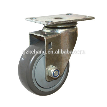 universal TPR caster wheel,swivel gray caster,3 inch steel billet caster