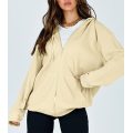 Women's Jacket Waffle Zip Up Hoodie