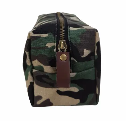 Easy carry Classic design camouflage canvas makeup bag
