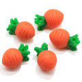 Resin Beads 3D Red Carrot Fairy Garden Toys Kids Pendants Necklace Making Handmade Keychain Ornament Girls Earring Accessory