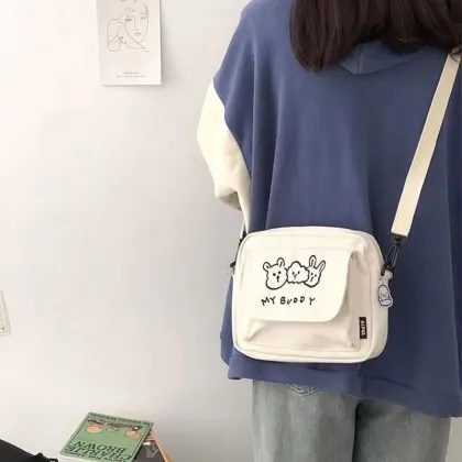 Korean Casual Cute White Shoulder Bag