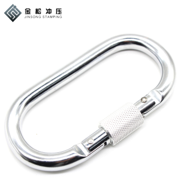 Professional CE certificated oval hook screw steel climbing carabiner