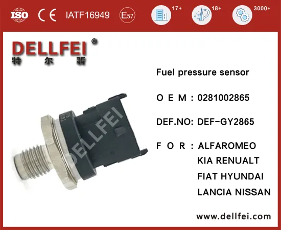 Fuel Rail High Pressure Sensor 0281002865 for ALFAROMEO,FIAT,HYUNDAI,KIA,LANCIA,NISSAN,RENUALT