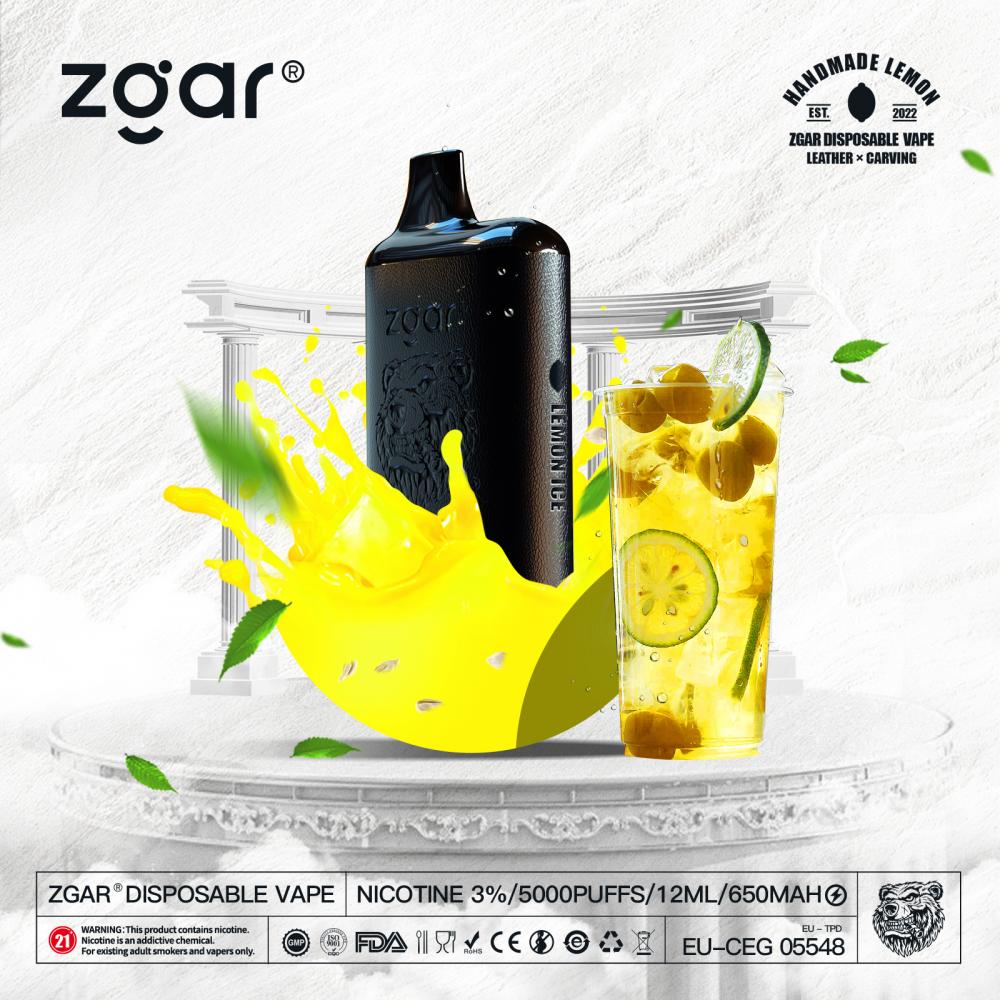 Zgar E-Cigar Leather Corving Design Box يمكن التخلص منه