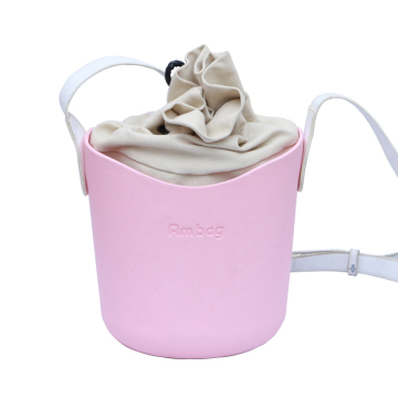woven over the shoulder drawstring beach bucket bag