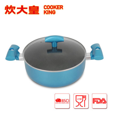 2015 Aluminium nonstick cookware casserole with glass lid