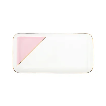 HOT products  matte pink ceramics dinnerware porcelain ceramic tableware with gold rim  Dinnerware+Sets
