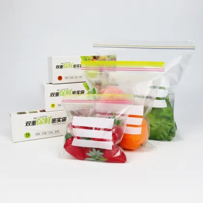 Food & Freezer Reusable Ziplock Bags Ziplock Pouches Storage Plastic Bags for keep food fresh-Pack