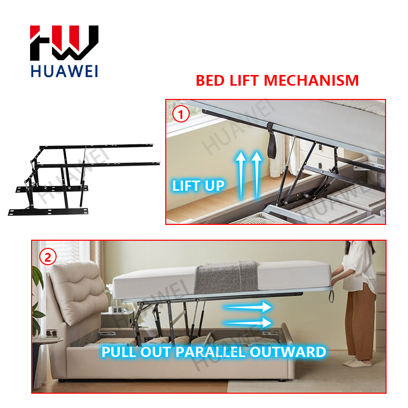 HUAWEI Adjustable Folding Bed Hydraulic Lift Mechanism Gas Spring Lift up Hinge Storage Folding Furniture Accessories3