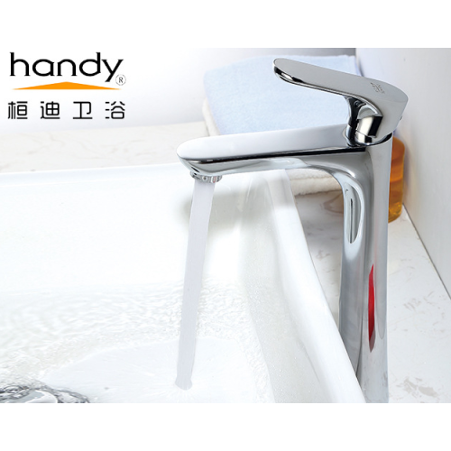 Deck Mounted High Body Brass Chrome Basin Faucet