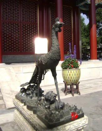 large bronze garden decorative peacock statue
