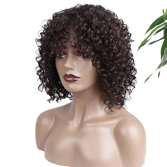 Kanekalon Vendor High Quality Fiber Cheap Color Heat Resistant Afro Curly Synthetic Synthetic Hair Wigs For Black Women
