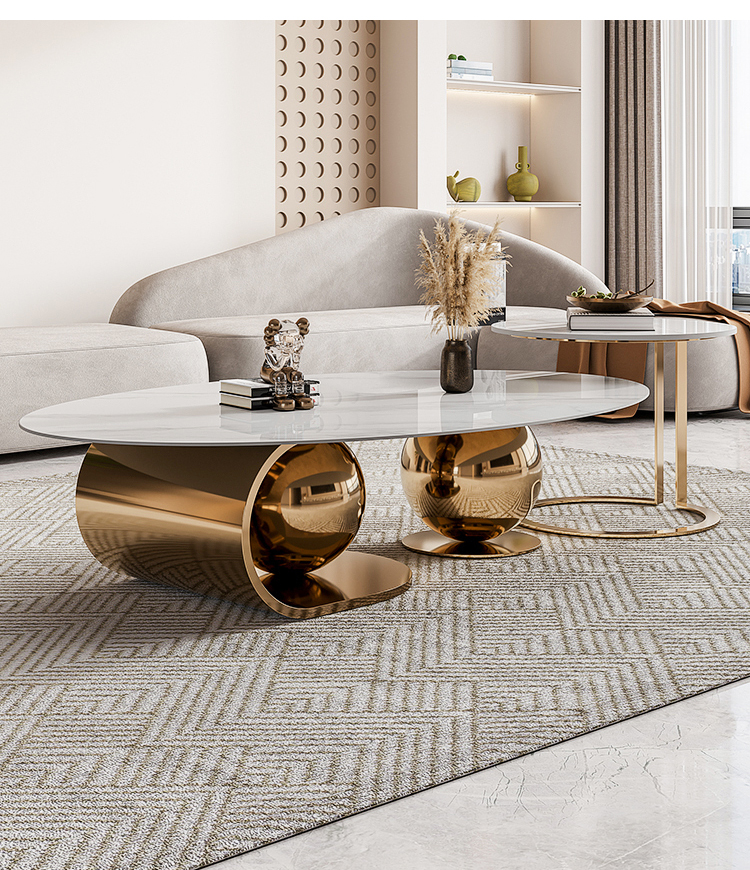 Modern gold coffee table stainless steel