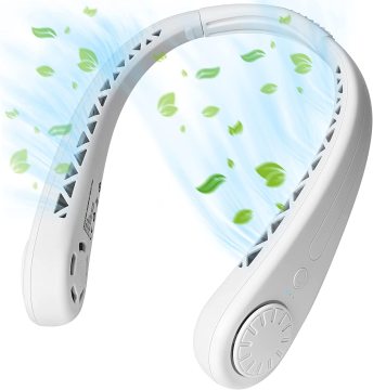 Portable Rechargeable Bladeless Neck Fan with 3 Speed Settings