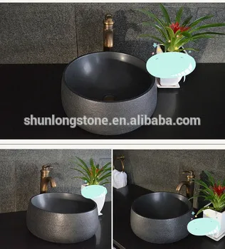 Black basalt wash basin sinks,black stone sink