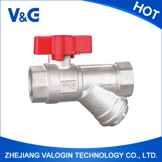 Valogin Butterfly Brass Ball Valve with Filter Fxf