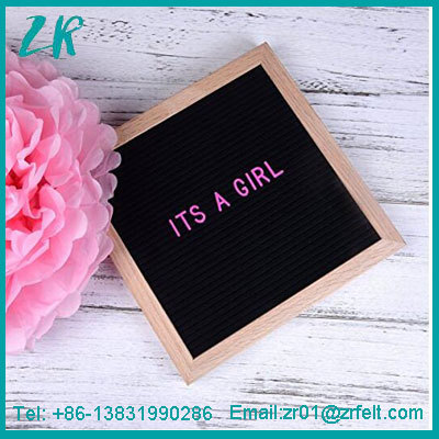 Black Felt Oak Letter Board