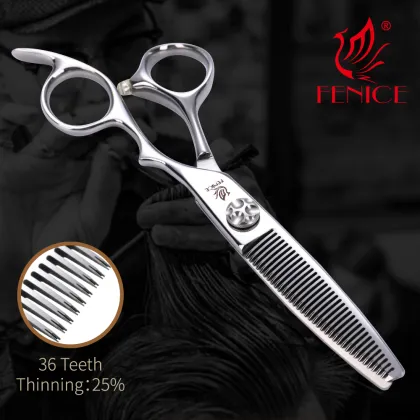 Fenice Barber Salon 6 Inch Japanese Steel Haircut Scissors Thinning Shears