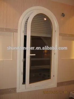 Solid wood arched window