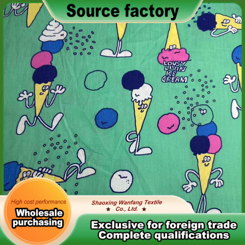 Pamuk Poplin Çocuk Karikatür Dondurma Gömlek