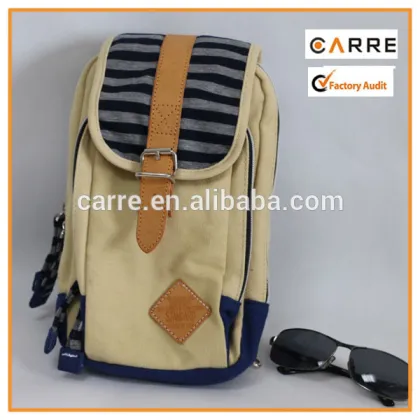 new design cotton canvas teenage girls chest bag pack