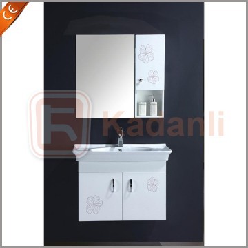 Modern PVC bathroom cabinet with ceramic sink