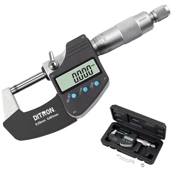 Digital Outside Micrometer 0-25 mm/25-50mm with Extra Large LCD Screen