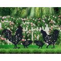 Metal Rooster Decorative Garden Stakes