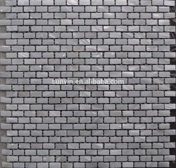 2mm thickness Natural color mother of pearl shell mosaic tile