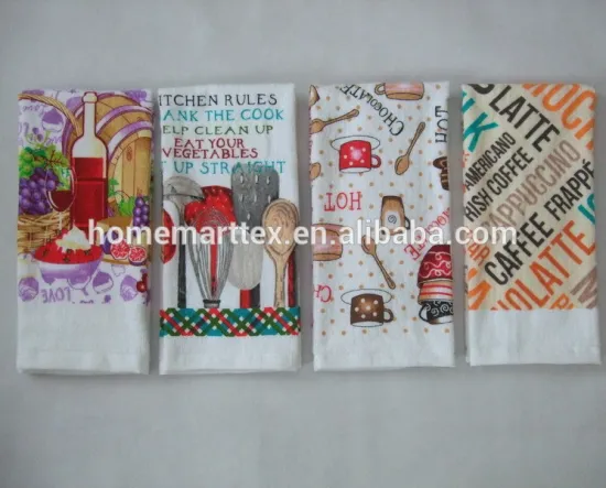 100% cotton terry cloth printed kitchen towels customized printed towel vegetable designs pigment kitchen towel