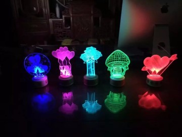 Removable Kids Room LED lamp 7 Colors Amazing 3D Glow LED Lamp