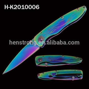 Made In China Stainless Steel Folding Knife With Titanium Coating