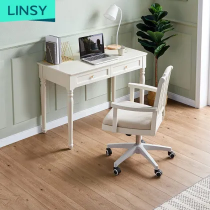Linsy White Modern Corner Computer Desk for Home Office