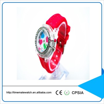 fashion diamond labor watch quartz silicone watch band for children