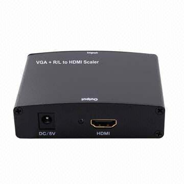 VGA+R/L to HDMI Scaler Converter, Convert Computer's VGA video and R/L Audio into HDMI Signal