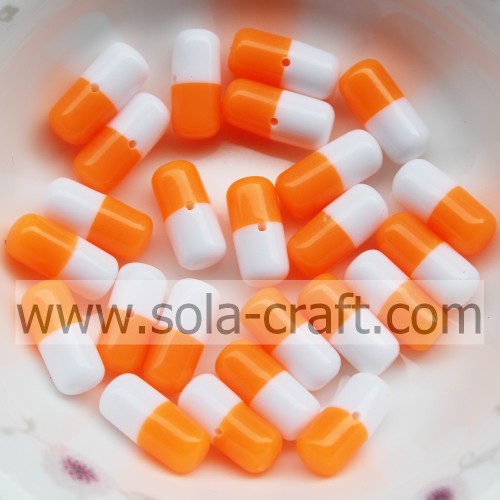 6*12 MM Half Hole Capsule Shape Loose Resin Beads