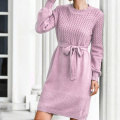 Women Crewneck Tunic Knitted Dress