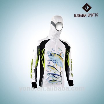 Wholesale custom sublimated print man's long sleeve fishing jersey