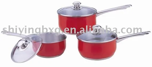 6pcs stainless steel saucepan set with color painting