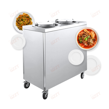 Commercial Electric Restaurant Plate Warmer Cart with Double Holders