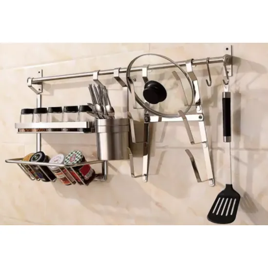 Stainless Steel  Kitchen Pot Pan Wall Rack