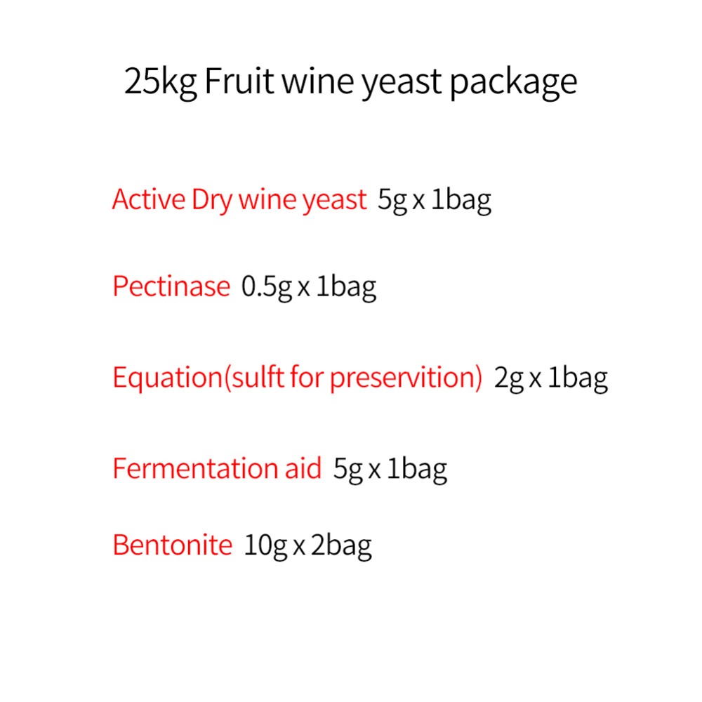 25kg Fruit Wine Yeast Package Family Winemaking Wine Accessories