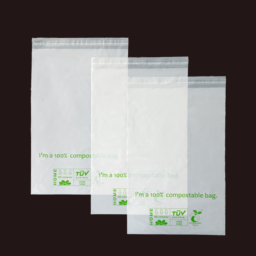 PLA+PBAT enviromentally friendly self adhesive bag