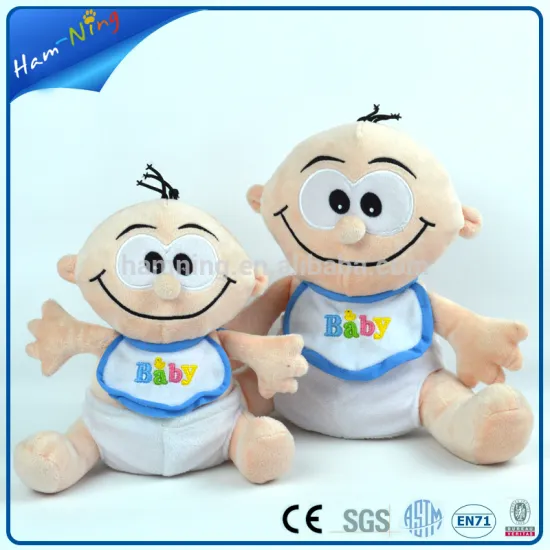 20cm pink plush boy toys baby born with white baby bib
