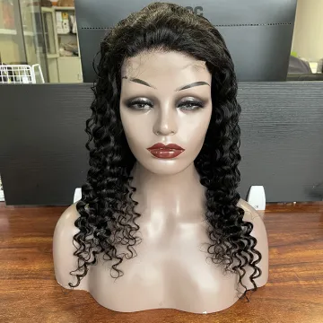 cheap curly wave wig,black wigs human hair,brazilian cuticle aligned deep wave wig human hair