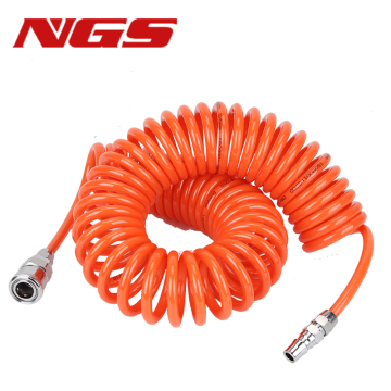 PU Air Pneumatic Hose Spring Spiral Pipe 4mm-16mm for Compressor 5M Blow Gun Set