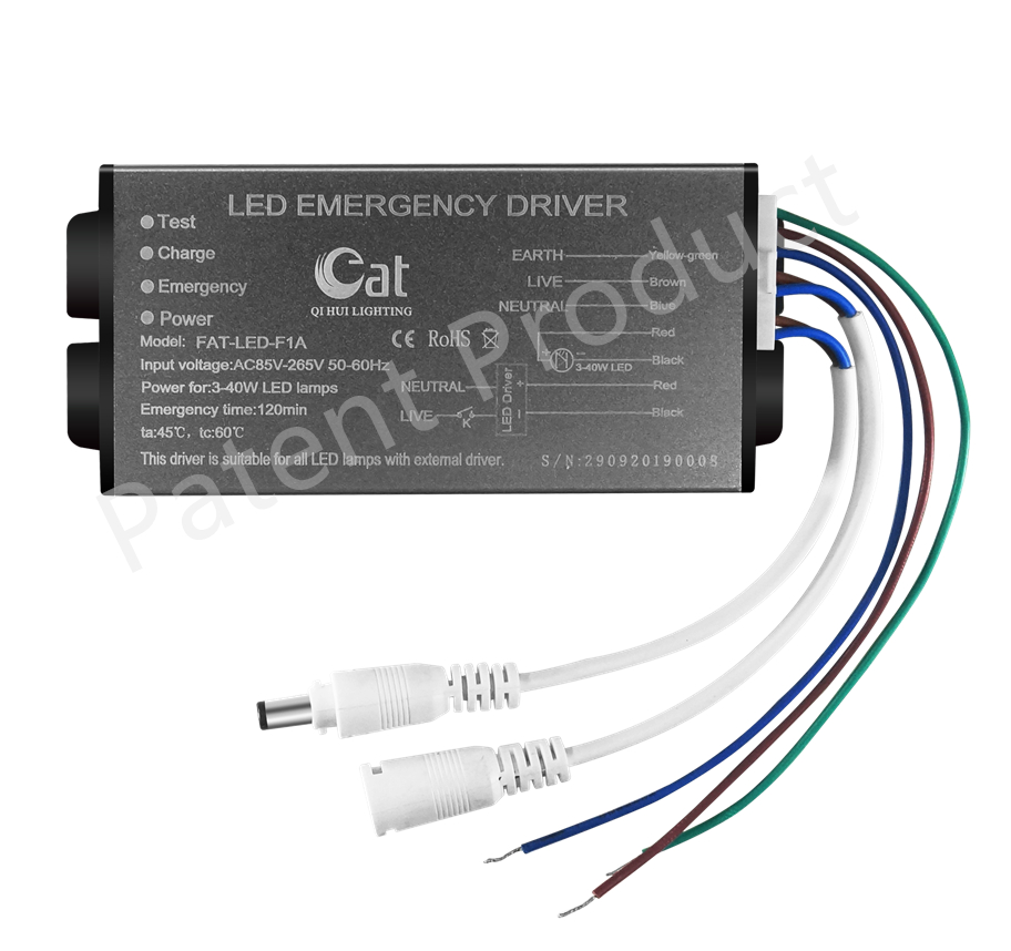 3-40W led noodverlichting batterij back-up