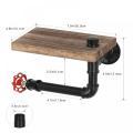 Industrial Wall Mounted Tissue Holder with Wooden Shelf $21.31 ~ $21.31 / Piece/Pieces