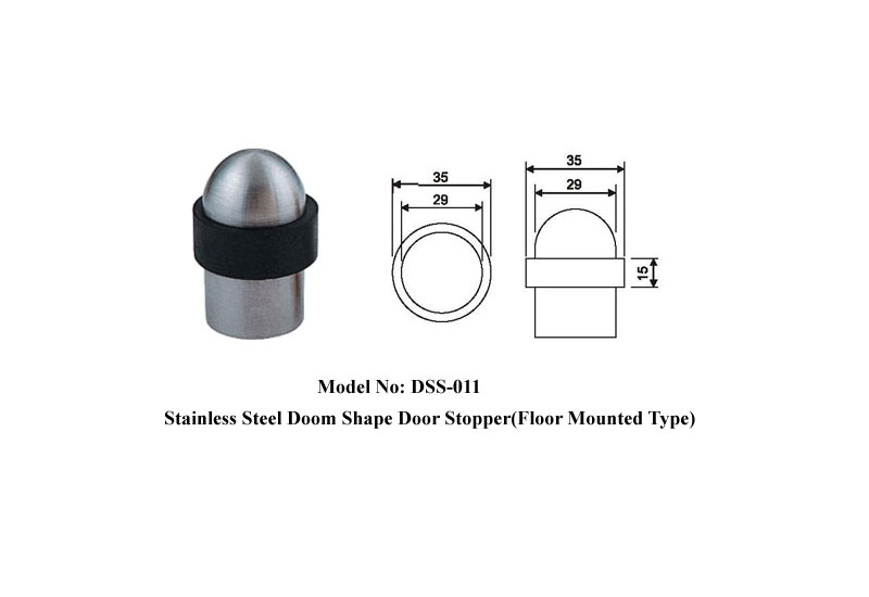 Stainless Steel Domed Floor Mounted Door Stop B